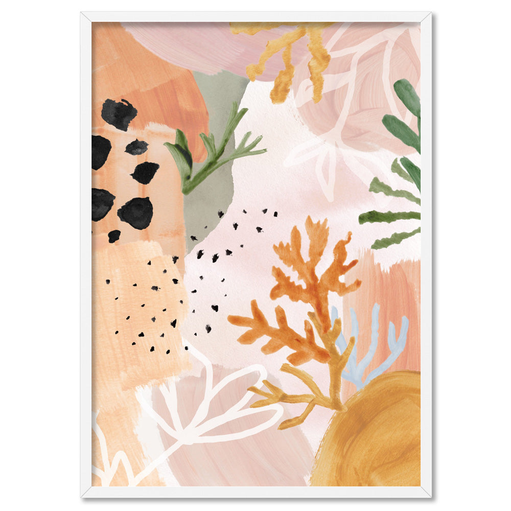 Abstract Botanical Print. Peach Wall Art Print. Boho Poster – Print and ...