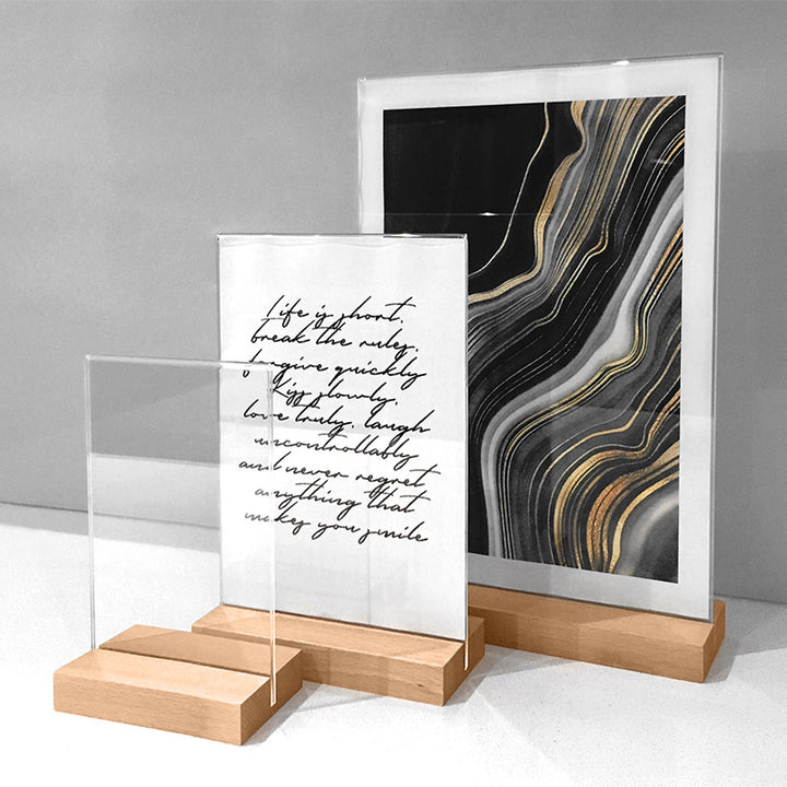 Clear Acrylic Frameless Picture Frames in A6, A5 and A4 – Print