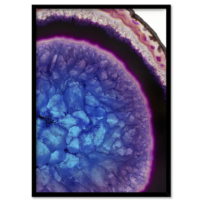 Agate Slice Geode Multicolour II - Art Print, Poster, Stretched Canvas, or Framed Wall Art Print, shown in a black frame
