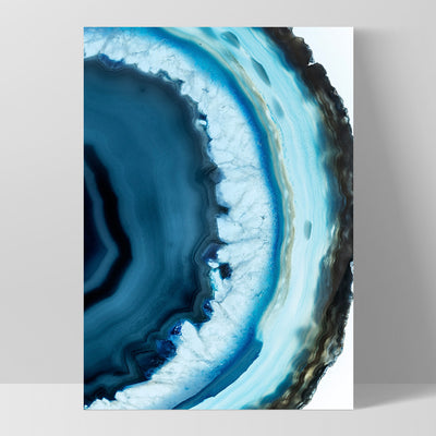 Agate Slice Geode Turquoise III - Art Print, Poster, Stretched Canvas, or Framed Wall Art Print, shown as a stretched canvas or poster without a frame