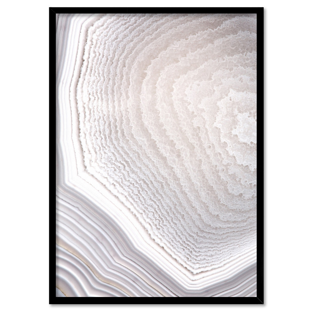 Agate Geode Neutrals I - Art Print, Poster, Stretched Canvas, or Framed Wall Art Print, shown in a black frame