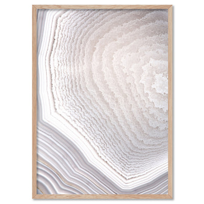 Agate Geode Neutrals I - Art Print, Poster, Stretched Canvas, or Framed Wall Art Print, shown in a natural timber frame