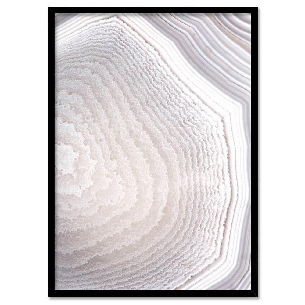 Agate Geode Neutrals II - Art Print, Poster, Stretched Canvas, or Framed Wall Art Print, shown in a black frame
