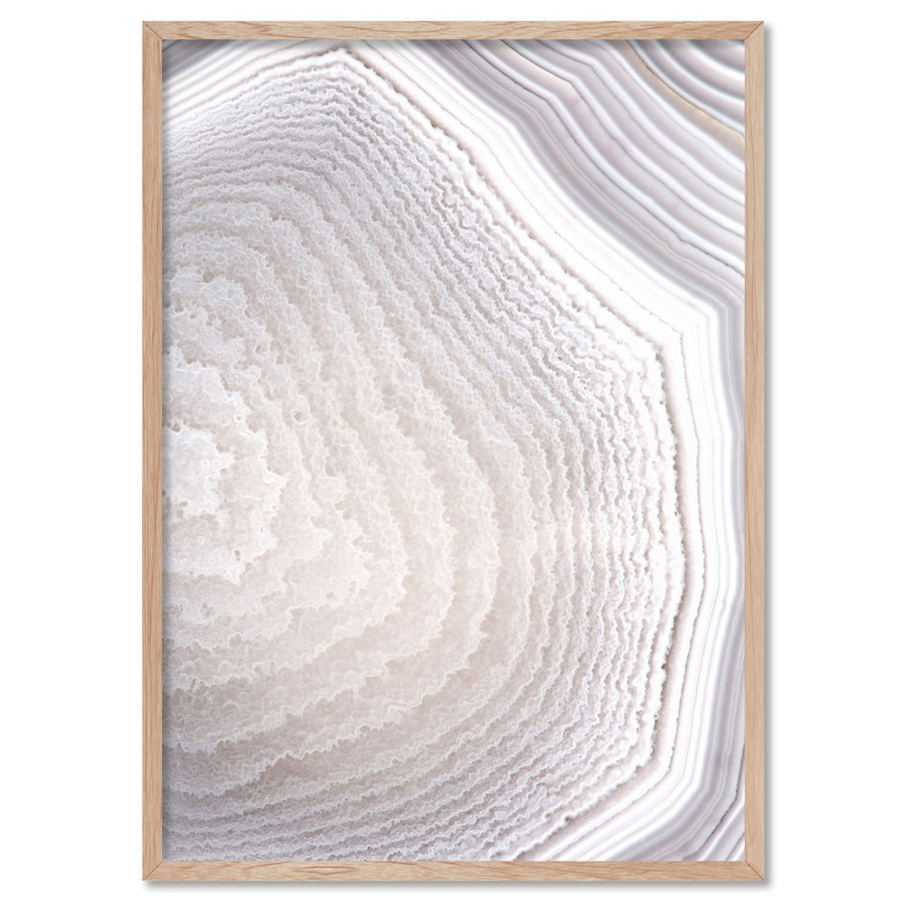 Agate Geode Neutrals II - Art Print, Poster, Stretched Canvas, or Framed Wall Art Print, shown in a natural timber frame