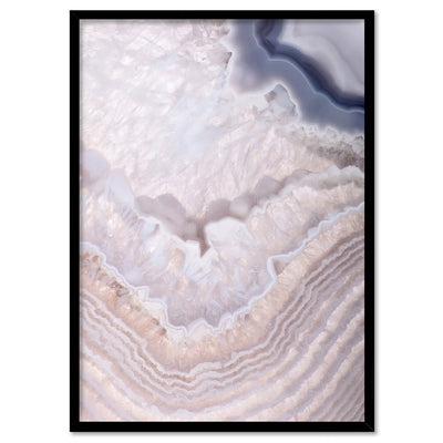Agate Gem in Blush I - Art Print, Poster, Stretched Canvas, or Framed Wall Art Print, shown in a black frame