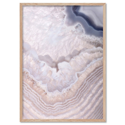 Agate Gem in Blush I - Art Print, Poster, Stretched Canvas, or Framed Wall Art Print, shown in a natural timber frame