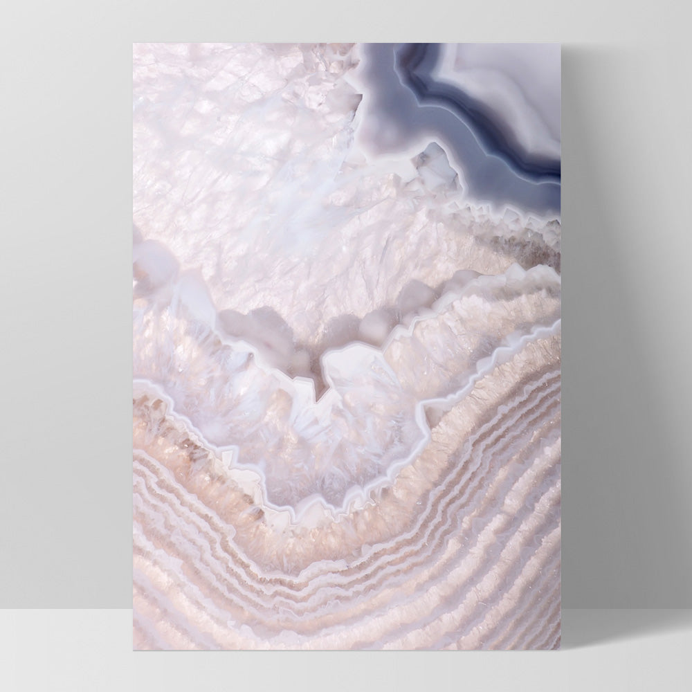 Agate Gem in Blush I - Art Print, Poster, Stretched Canvas, or Framed Wall Art Print, shown as a stretched canvas or poster without a frame