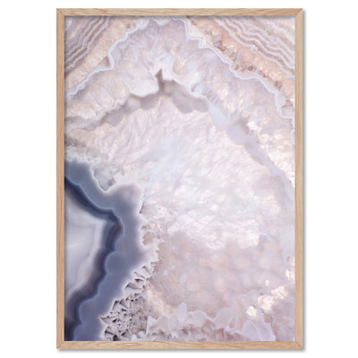 Agate Gem in Blush II - Art Print, Poster, Stretched Canvas, or Framed Wall Art Print, shown in a natural timber frame