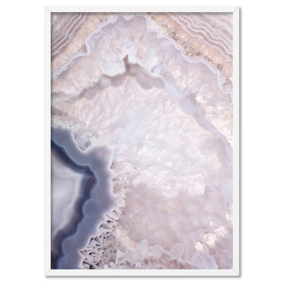 Agate Gem in Blush II - Art Print, Poster, Stretched Canvas, or Framed Wall Art Print, shown in a white frame