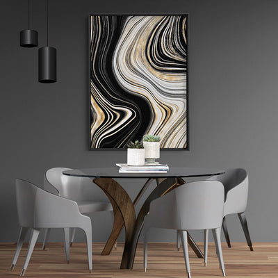 Agate Slice Luxury II - Art Print, Poster, Stretched Canvas or Framed Wall Art Prints, shown framed in a room