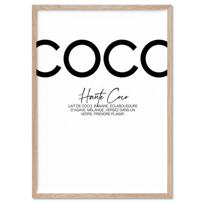 Haute Coco B&W - Art Print, Poster, Stretched Canvas, or Framed Wall Art Print, shown in a natural timber frame