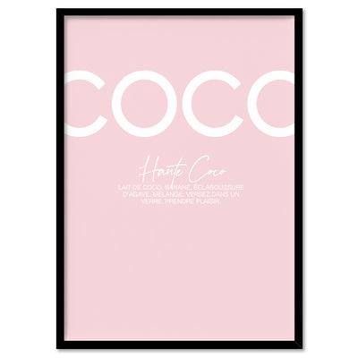 Haute Coco Blush - Art Print, Poster, Stretched Canvas, or Framed Wall Art Print, shown in a black frame