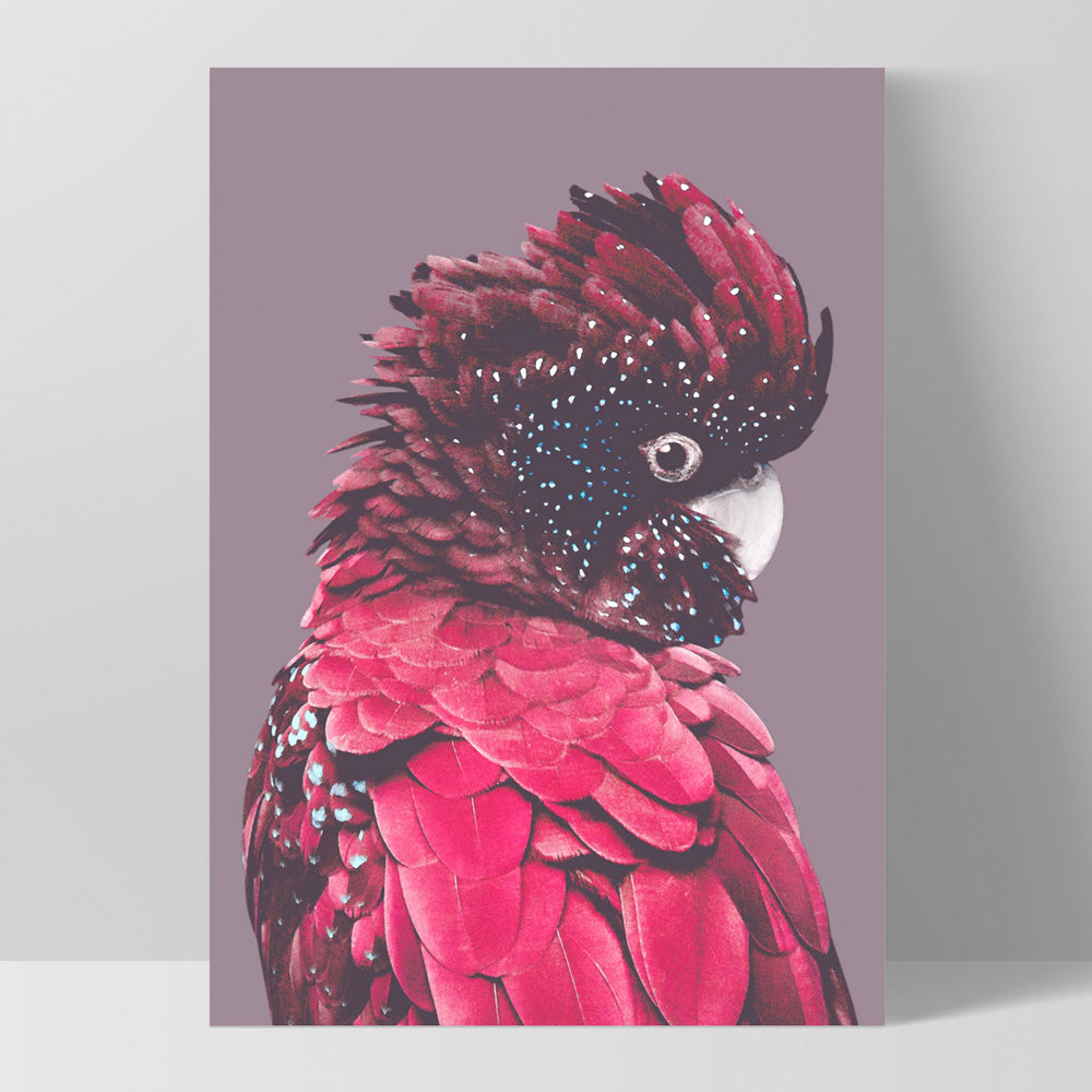 Red Cockatoo - Art Print, Poster, Stretched Canvas, or Framed Wall Art Print, shown as a stretched canvas or poster without a frame
