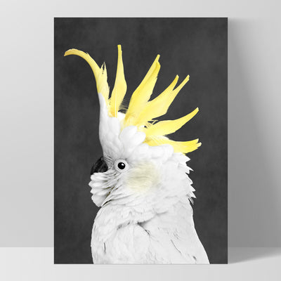 White Sulphur Crested Cockatoo II - Art Print, Poster, Stretched Canvas, or Framed Wall Art Print, shown as a stretched canvas or poster without a frame