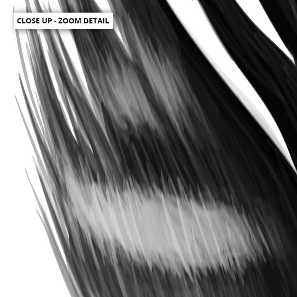 Feather Black & White III - Art Print, Poster, Stretched Canvas or Framed Wall Art, Close up View of Print Resolution