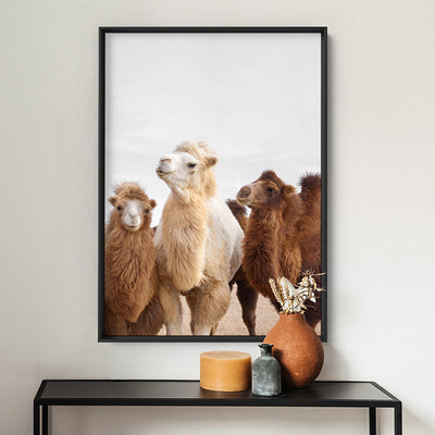 The Pack | Alpaca Trio - Art Print, Poster, Stretched Canvas or Framed Wall Art Prints, shown framed in a room
