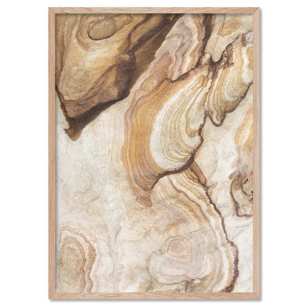 Sandstone Rock / The Cutaway Barangaroo  - Art Print, Poster, Stretched Canvas, or Framed Wall Art Print, shown in a natural timber frame