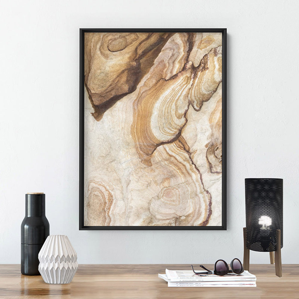 Sandstone Rock / The Cutaway Barangaroo  - Art Print, Poster, Stretched Canvas or Framed Wall Art Prints, shown framed in a room