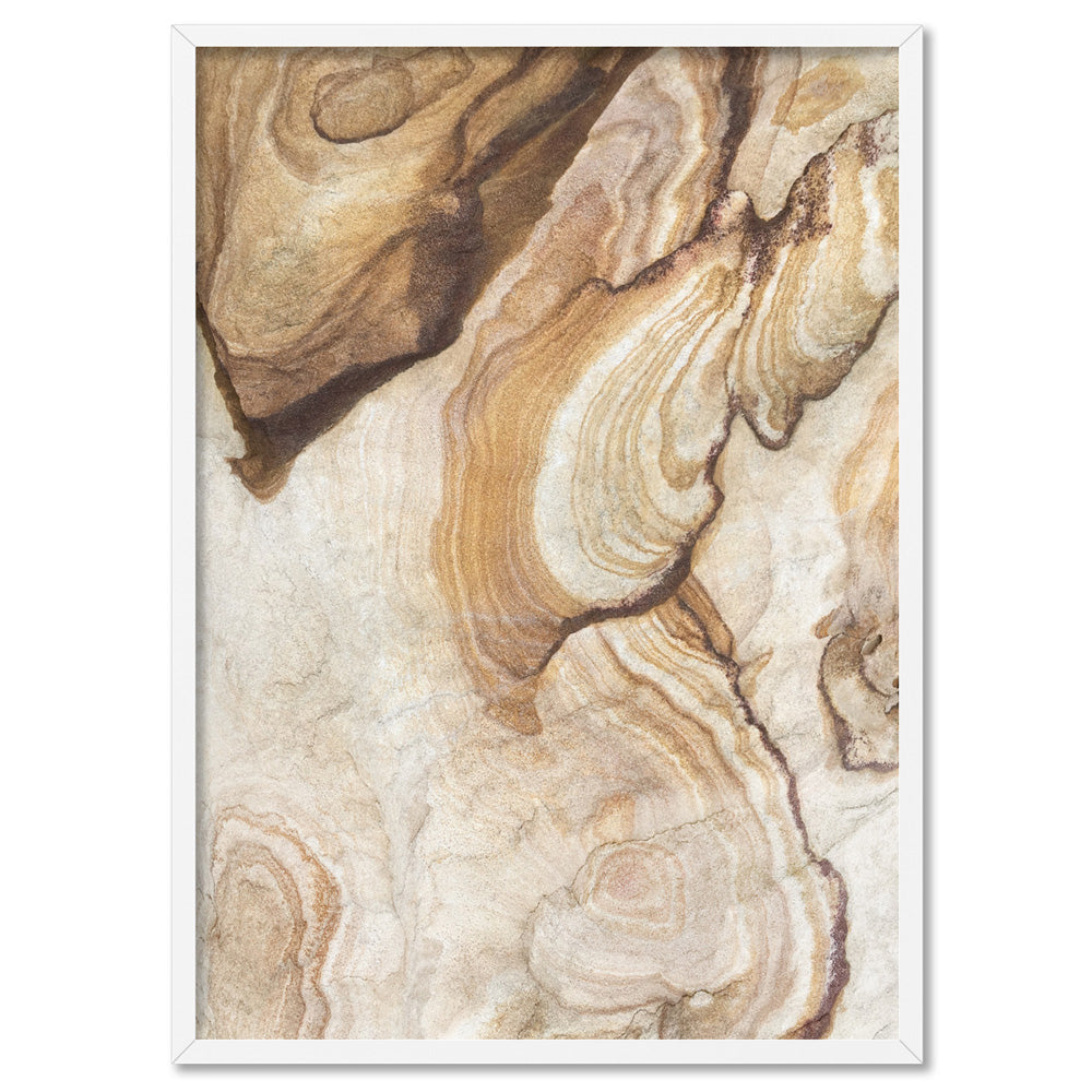Sandstone Rock / The Cutaway Barangaroo  - Art Print, Poster, Stretched Canvas, or Framed Wall Art Print, shown in a white frame