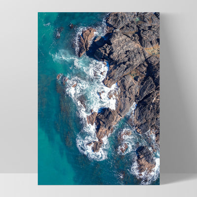 Rocky Coast from Above I  - Art Print, Poster, Stretched Canvas, or Framed Wall Art Print, shown as a stretched canvas or poster without a frame