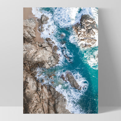 Rocky Coast from Above II  - Art Print, Poster, Stretched Canvas, or Framed Wall Art Print, shown as a stretched canvas or poster without a frame