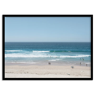 Cronulla Beach Horizon I - Art Print, Poster, Stretched Canvas, or Framed Wall Art Print, shown in a black frame