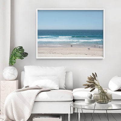 Cronulla Beach Horizon I - Art Print, Poster, Stretched Canvas or Framed Wall Art Prints, shown framed in a room