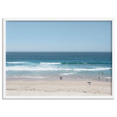 Cronulla Beach Horizon I - Art Print, Poster, Stretched Canvas, or Framed Wall Art Print, shown in a white frame