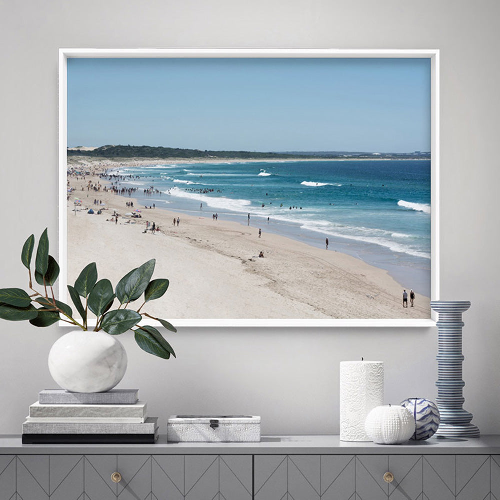 Cronulla Beach Horizon II - Art Print, Poster, Stretched Canvas or Framed Wall Art, shown framed in a home interior space