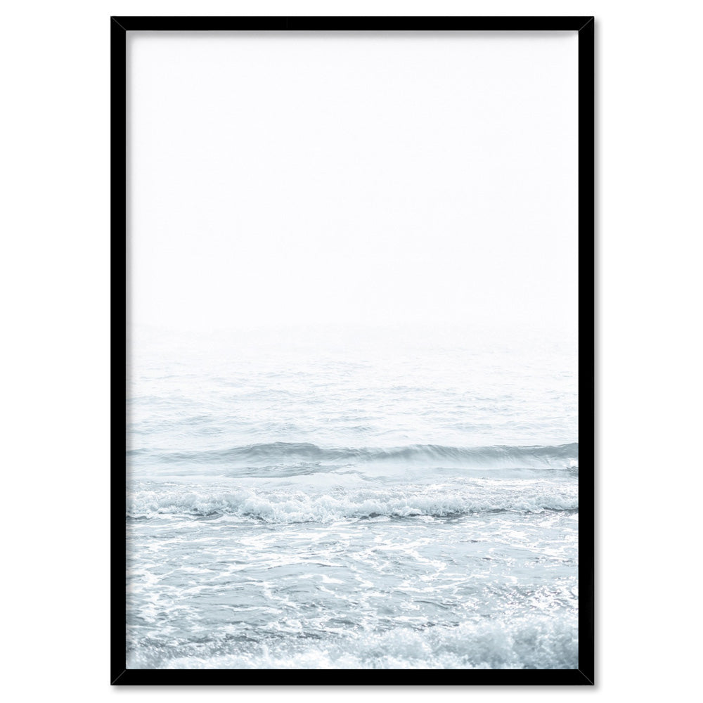 Clear Water Ocean Pastels - Art Print, Poster, Stretched Canvas, or Framed Wall Art Print, shown in a black frame