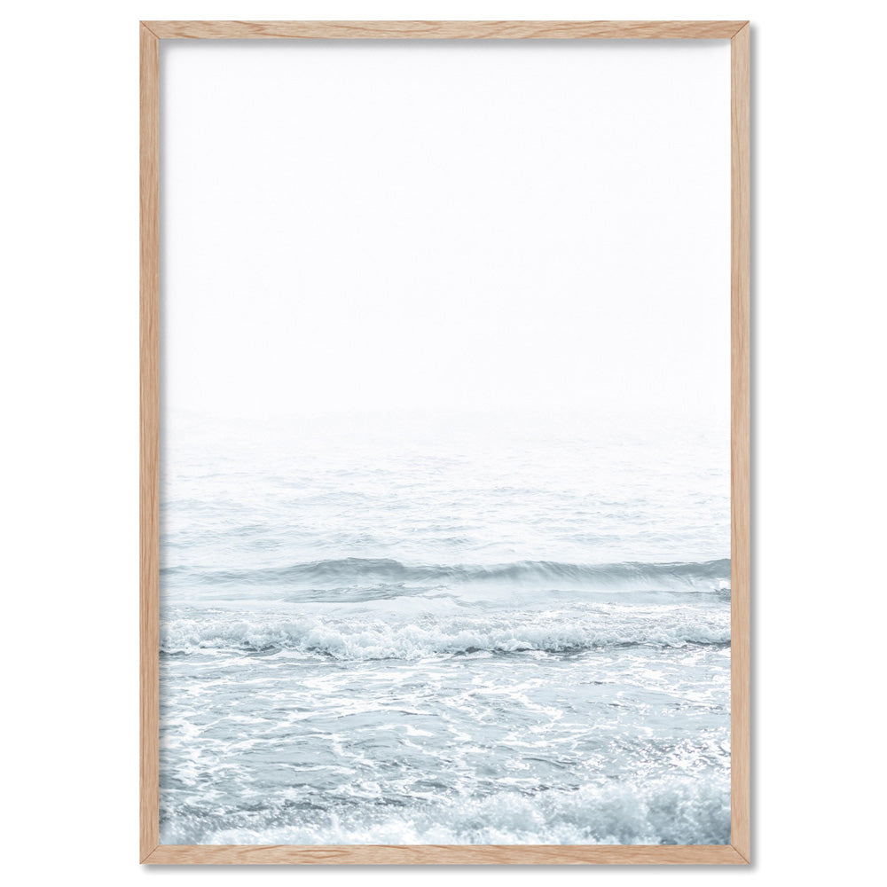 Clear Water Ocean Pastels - Art Print, Poster, Stretched Canvas, or Framed Wall Art Print, shown in a natural timber frame