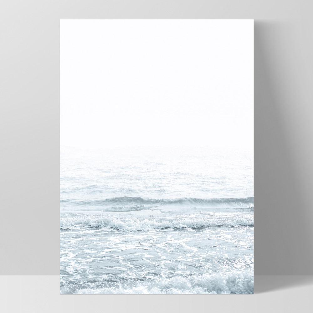 Clear Water Ocean Pastels - Art Print, Poster, Stretched Canvas, or Framed Wall Art Print, shown as a stretched canvas or poster without a frame