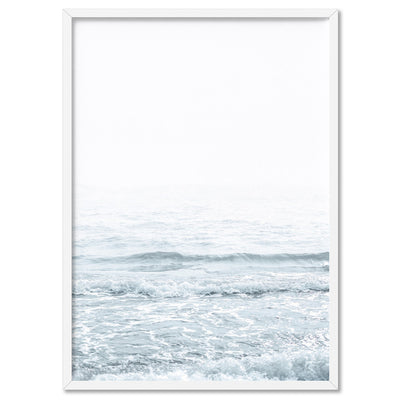 Clear Water Ocean Pastels - Art Print, Poster, Stretched Canvas, or Framed Wall Art Print, shown in a white frame