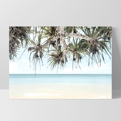 Wategos Beach Byron View - Art Print, Poster, Stretched Canvas, or Framed Wall Art Print, shown as a stretched canvas or poster without a frame
