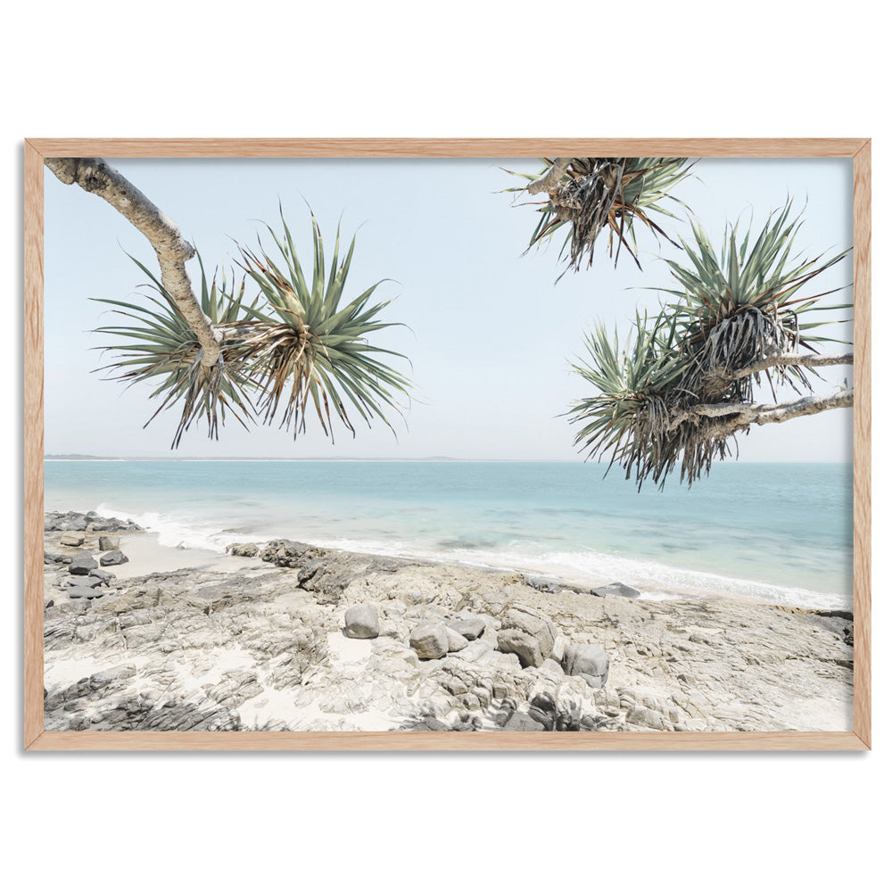 Noosa Beach View Art Print. Ocean Horizon Wall Art Poster – Print