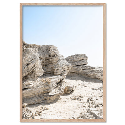 Point Peron Beach Perth II - Art Print, Poster, Stretched Canvas, or Framed Wall Art Print, shown in a natural timber frame