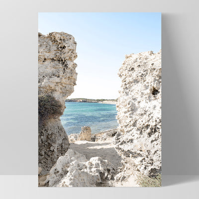 Point Peron Beach Perth IV - Art Print, Poster, Stretched Canvas, or Framed Wall Art Print, shown as a stretched canvas or poster without a frame