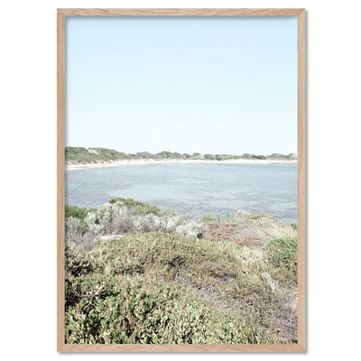 Scarborough Beach Views Perth II - Art Print, Poster, Stretched Canvas, or Framed Wall Art Print, shown in a natural timber frame
