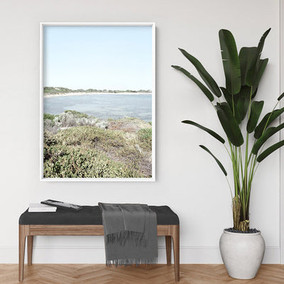Scarborough Beach Views Perth II - Art Print, Poster, Stretched Canvas or Framed Wall Art Prints, shown framed in a room