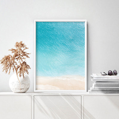 Into the Blue Ocean - Art Print, Poster, Stretched Canvas or Framed Wall Art Prints, shown framed in a room
