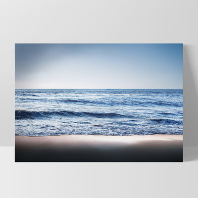 Ocean Vibrance in Blues - Art Print, Poster, Stretched Canvas, or Framed Wall Art Print, shown as a stretched canvas or poster without a frame
