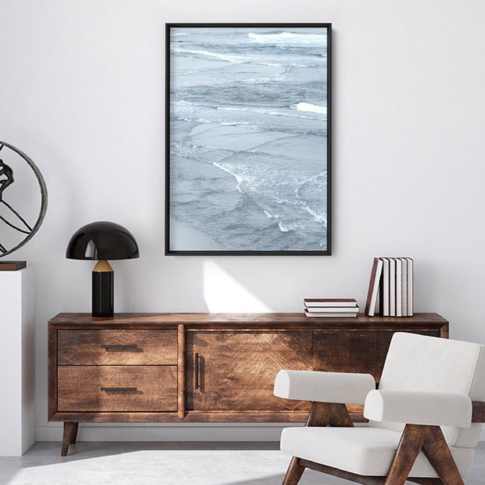 Beach Tides in Bondi - Art Print, Poster, Stretched Canvas or Framed Wall Art Prints, shown framed in a room