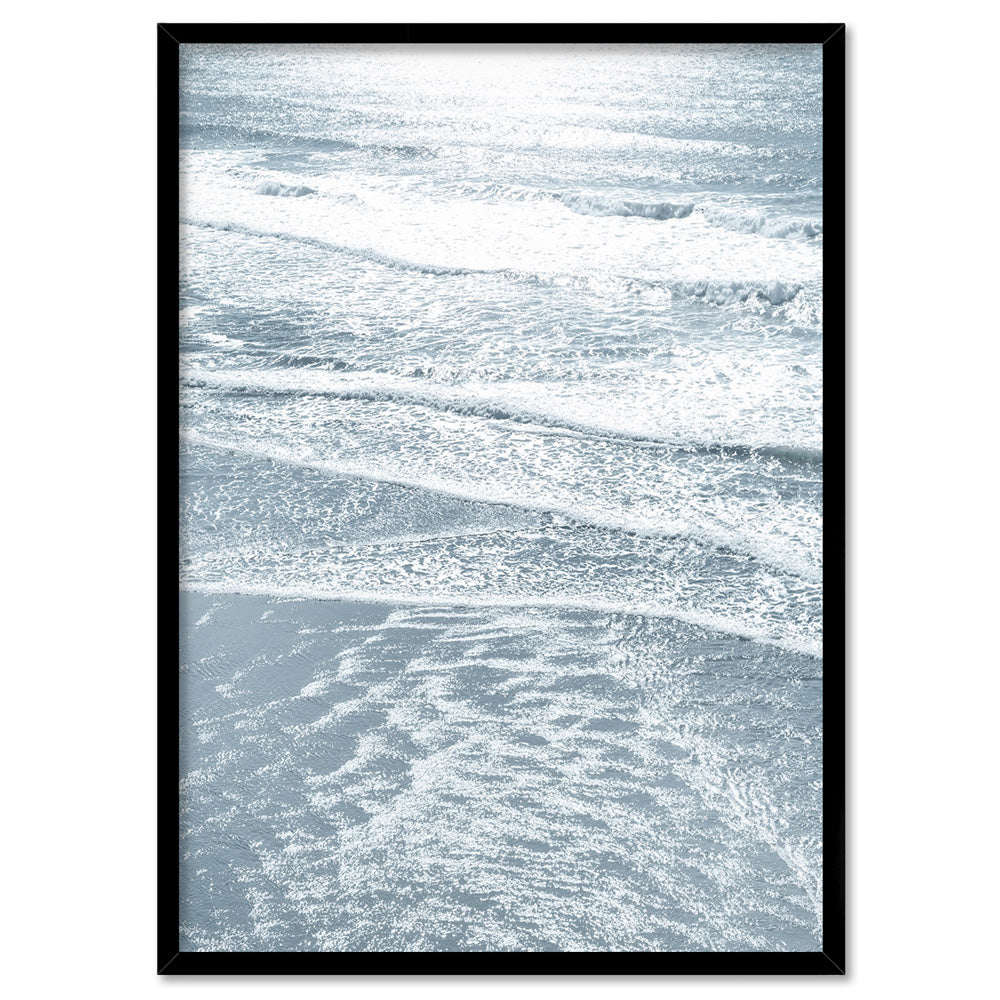 Morning Ocean Alight - Art Print, Poster, Stretched Canvas, or Framed Wall Art Print, shown in a black frame