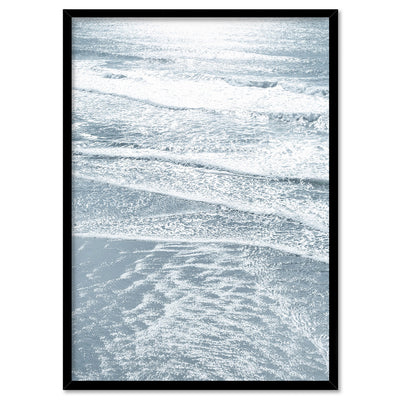 Morning Ocean Alight - Art Print, Poster, Stretched Canvas, or Framed Wall Art Print, shown in a black frame