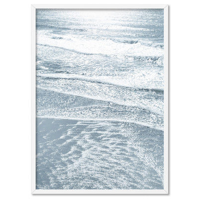 Morning Ocean Alight - Art Print, Poster, Stretched Canvas, or Framed Wall Art Print, shown in a white frame
