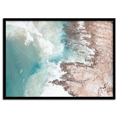 Eleven Mile Beach Aerial I - Art Print, Poster, Stretched Canvas, or Framed Wall Art Print, shown in a black frame