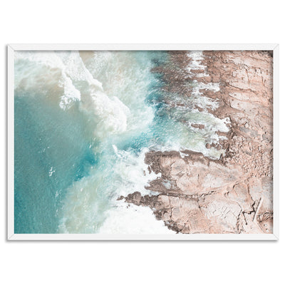 Eleven Mile Beach Aerial I - Art Print, Poster, Stretched Canvas, or Framed Wall Art Print, shown in a white frame