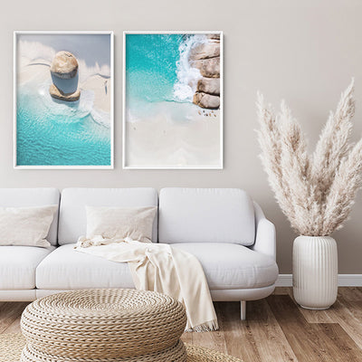 Little Beach Albany I - Art Print, Poster, Stretched Canvas or Framed Wall Art, shown framed in a home interior space