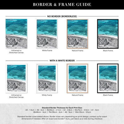 Reef Edge I - Art Print, Poster, Stretched Canvas or Framed Wall Art, Showing White , Black, Natural Frame Colours, No Frame (Unframed) or Stretched Canvas, and With or Without White Borders