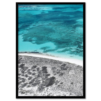Reef Edge I - Art Print, Poster, Stretched Canvas, or Framed Wall Art Print, shown in a black frame